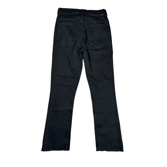 Mother Size 26 The Insider Crop Step Fray Jeans Not Guilty Black Stretch - Picture 2 of 11